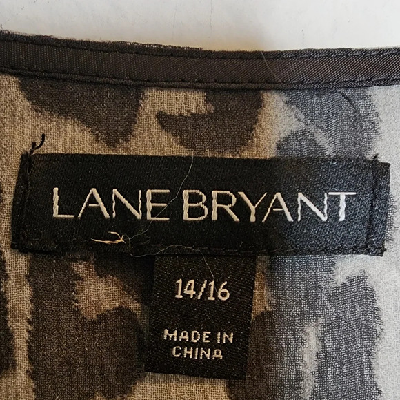 Lane Bryant Kaftan Shirt. Black grey red leopard print. Semi sheer. Size 14/16. - Picture 3 of 14